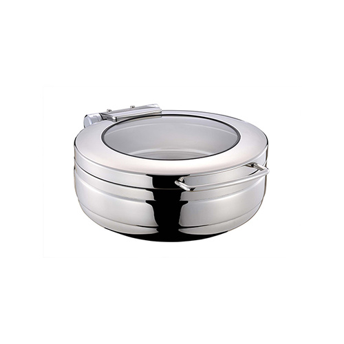 Chef Inox Induction Chafer - 18/8, Round, Small with Glass Lid - 54905