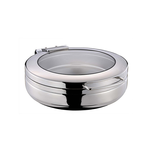 Chef Inox Induction Chafer - 18/8, Round, Large with Glass Lid - 54906