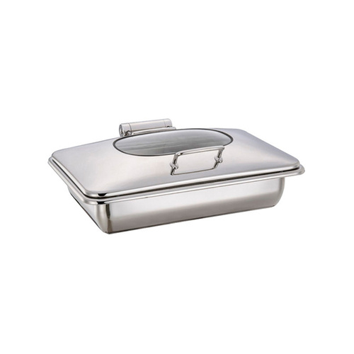 Chef Inox Ultra Chafer - Stainless Steel, Rectangular, 1/1 Size with Glass Lid - 54920