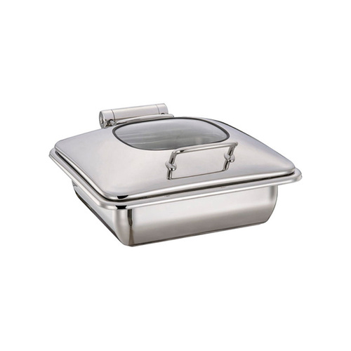 Chef Inox Ultra Chafer - Stainless Steel, Rectangular, 2/3 Size with Glass Lid - 54923