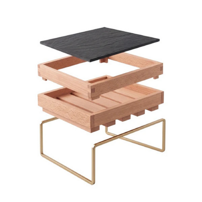 Chef Inox Serve Beechwood Modular Buffet Frame/Tray System 325x325mm - 55483