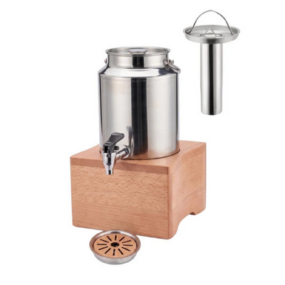 Chef Inox Serve Beechwood Drink Dispenser with Ice Core 6L / 250x480mm - 55520