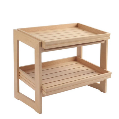 Chef Inox Serve Beechwood 2-Tier Stand Gastronorm 1/1 450mm - 55670
