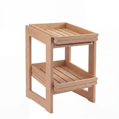 Chef Inox Serve Beechwood 2-Tier Stand Gastronorm 1/2 450mm - 55672