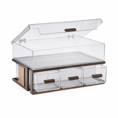 Chef Inox Serve Beechwood 3-Drawer Display with Tray 560x360x330mm - 55710