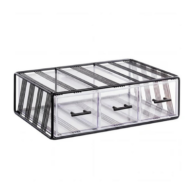 Chef Inox Serve Black 3-Drawer Display Case 560x360x180mm - 55805