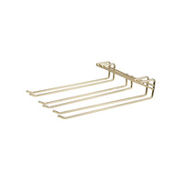 Triple Row Glass Hanger 270 x 220mm Brass Plated - 56183