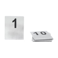 Trenton Flat Table Number - Set Of 21 - 30 100x80mm Black On White Stainless Steel - 57630