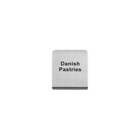 Danish Pastries Buffet Sign 50x40mm - 18/8 - Stainless Steel  - 57700-27