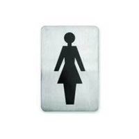 Female Wall Sign - Adhesive Back 120x80mm Stainless Steel - 57710
