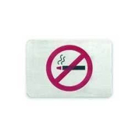 No Smoking Wall Sign - Adhesive Back 120x80mm Stainless Steel - 57715