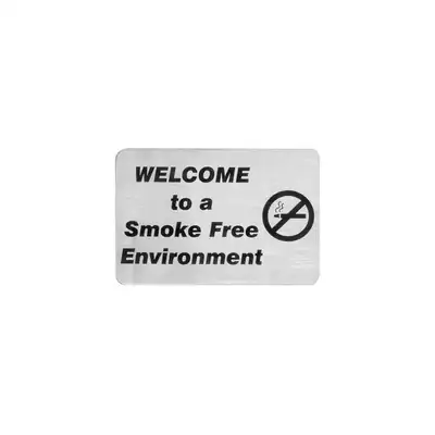 Welcome To A Smoke Free Environment Wall Sign 120x80mm - Stainless Steel - 57716