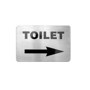 Toilet Right Arrow Wall Sign - Adhesive Back 120x80mm Stainless Steel - 57718