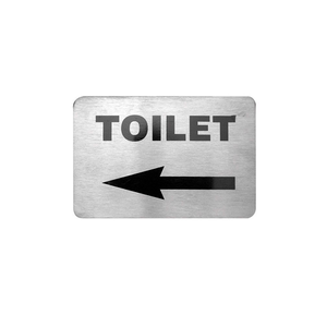 Toilet Left Arrow Wall Sign - Adhesive Back 120x80mm Stainless Steel - 57719