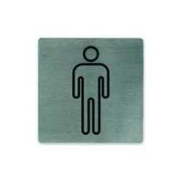 Male Wall Sign - Adhesive Back 130x130mm Stainless Steel - 57791