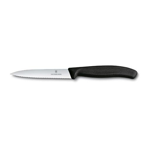Victorinox Paring Knife Wavy Edge - Black Polypropylene 100mm - 6.7733