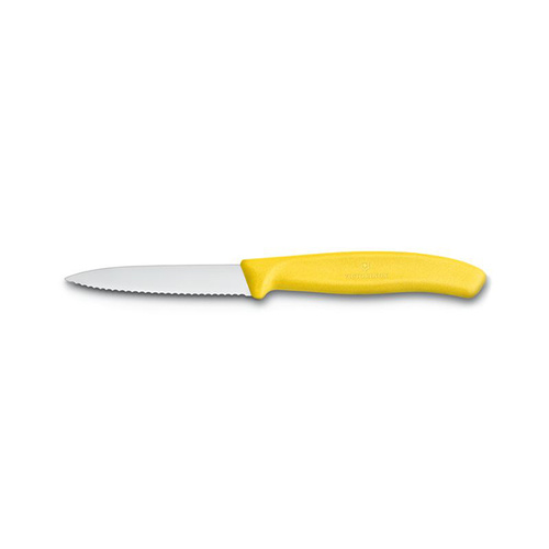 Victorinox Paring Knife Wavy Edge 100mm - Yellow Polypropylene - 6.7736.L8