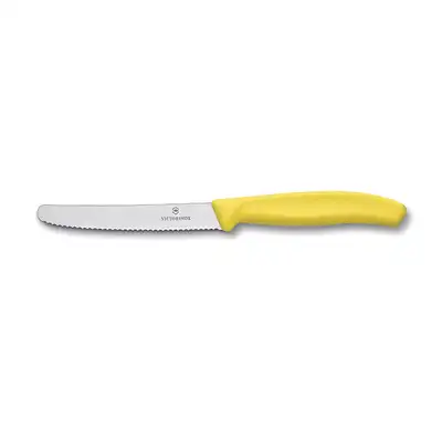 Victorinox Steak & Tomato Wavy Edge 110mm - Yellow Polypropylene - 6.7836.L118