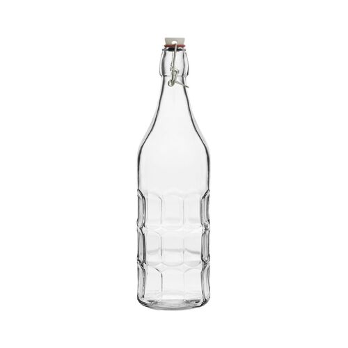 Glass Water Bottle Panelled - 1Lt - 68502