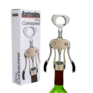 Bartender Heavy Duty Wing Corkscrew - Black Trim - 7011