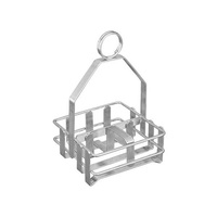 Holder For Salt & Pepper Shakers & Packet Sugar 95x100x165mm Chrome Plated, With Ring Clip - 70392