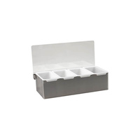 Condiment Dispenser 4 Compartmen 305x150x90mm - 18/10 Stainless Steel - 70834