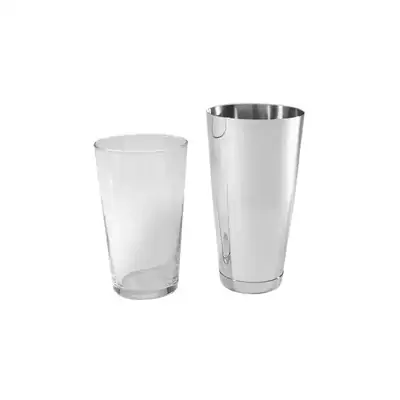 American Style / Boston Cocktail - Complete With Base & Glass Shaker 830ml - 18/8 Stainless Steel - 70950