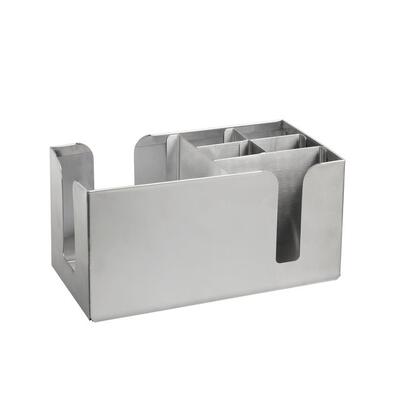 Crown Barware Bar Organiser - 6 Compartment Stainless Steel - 735260