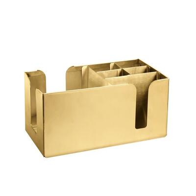 Crown Barware Bar Organiser - 6 Compartment Gold - 735860