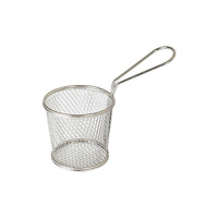Moda Brooklyn Round Service Basket with One Handle, 90x90mm, Stainless Steel  - 73712