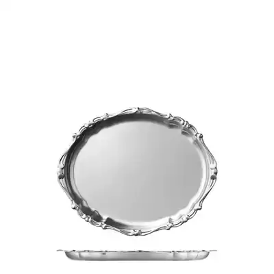Moda Serving Deco Oval Platter Stainless Steel 260x210mm (Box of 6) - 73942
