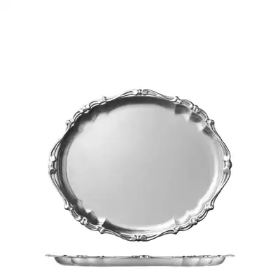 Moda Serving Deco Oval Platter Stainless Steel 300x240mm (Box of 6) - 73943