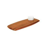 Serving Board With Sauce Dish 180x362mm Acacia Wood - 74805