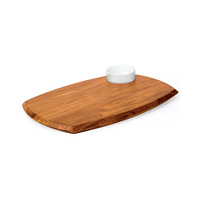 Serving Board With Sauce Dish 255x362mm Acacia Wood - 74810