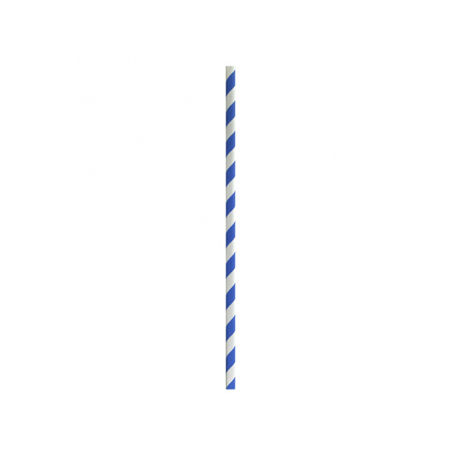 Regular Paper Straw Blue & White Stripe (Box of 2,500) - 75-PSRBW