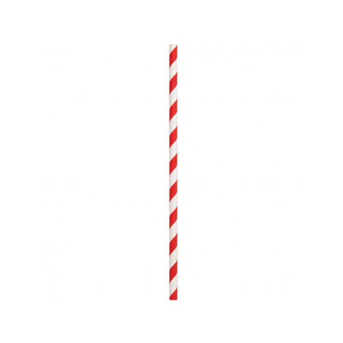 Regular Paper Straw Red & White Stripe (Box of 2,500) - 75-PSRRW
