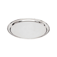 Round Tray / Platter 350mm - 18/8 Stainless Steel Heavy Duty Rolled Edge - 76135