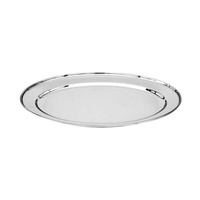 Oval Platter 550mm - 18/8 Stainless Steel Heavy Duty Rolled Edge - 76322