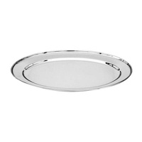 Oval Platter 600mm - 18/8 Stainless Steel Heavy Duty Rolled Edge - 76324