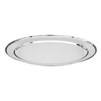 Oval Platter 650mm - 18/8 Stainless Steel Heavy Duty Rolled Edge - 76326