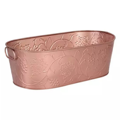 Moda Brooklyn Oval Beverage Tub 531x290x180mm - Satin Copper, With Vine Design - 76630