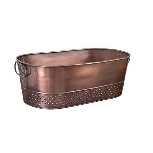 Moda Brooklyn Oval Beverage Tub 525x290x175mm - Antique Copper With Pebble Pattern - 76640