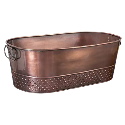 Moda Brooklyn Oval Beverage Tub 525x290x175mm - Antique Copper With Pebble Pattern - 76640