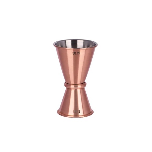 Chef Inox Japanese Jigger Rolled Edges 15/30ml Copper Plated - 77084