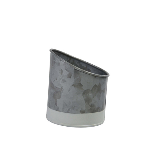 Chef Inox Coney Island - Galvanised Pot Slant Dipped White 105x115mm - 78622