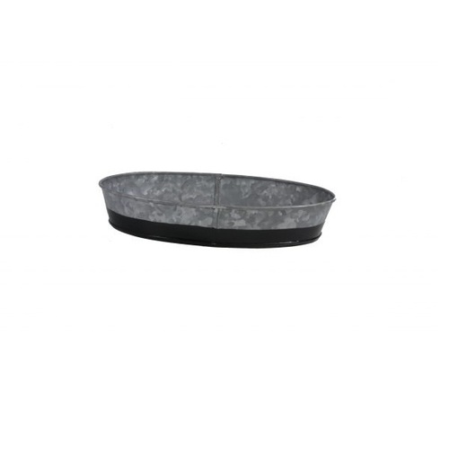 Chef Inox Coney Island Galvanised Oval Tray Dipped Black 270x190x45mm - 78666_TK