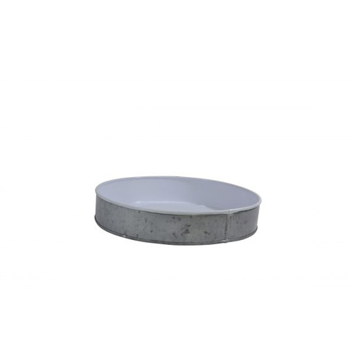 Chef Inox Coney Island - Galvanised Round Tray Dipped White 240x45mm - 78674