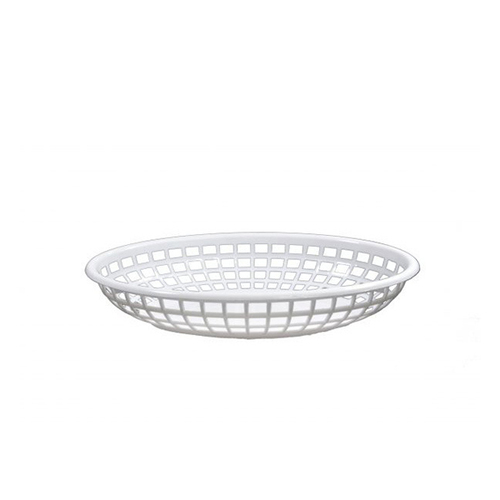 Chef Inox Coney Island - Plastic Serving Basket Oval White 240x150x50mm - 78701