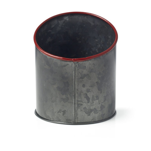Chef Inox Coney Island - Galvanised Black Pot Slant Red Rim 120x140mm - 78715
