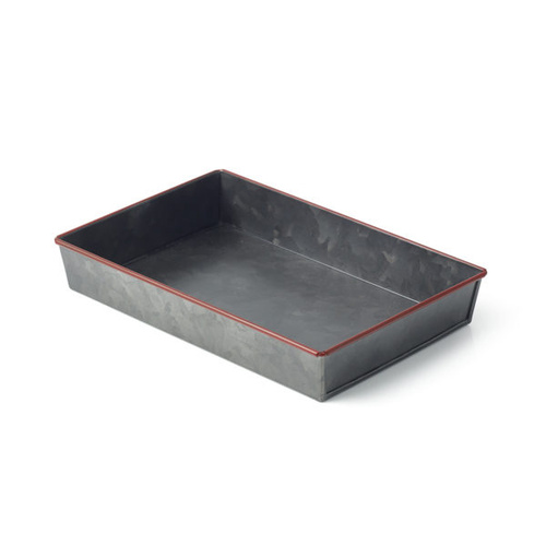 Chef Inox Coney Island - Galvanised Black Rect Tray Flared Red 240x160x40mm - 78731